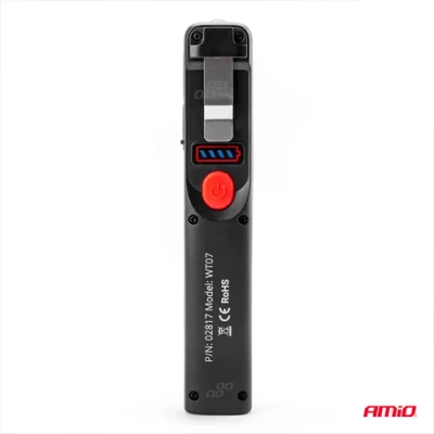 Сервисный фонарь с магнитом и крюком WT07, IP44, 6500K, 1200mAh, micro USB