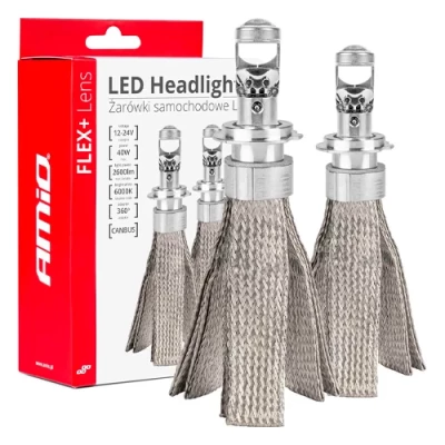 LED spuldzes H7/H18, 40W, 6000K, 12-24V, FLEX+ Lens sērija
