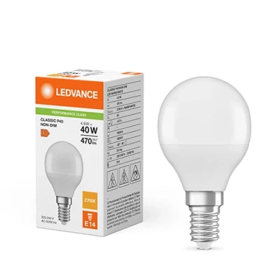 LED лампа E14, G45, 4.9W, 470lm, 2700K