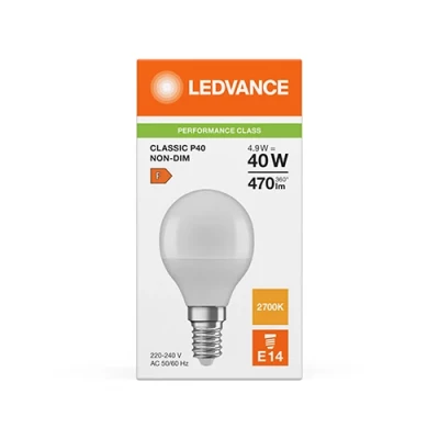 LED лампа E14, G45, 4.9W, 470lm, 2700K