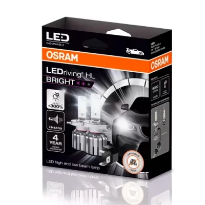LED bulbs H4/H19, 15W, 6000K, 12V, LEDriving HL BRIGHT series