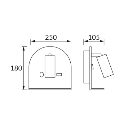 Настенный светильник MOBI WLL, excl. GU10, max 35W
