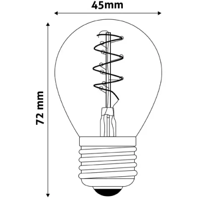 LED Spuldze E27, G45, 3W, 2500K, 200Lm, 360°