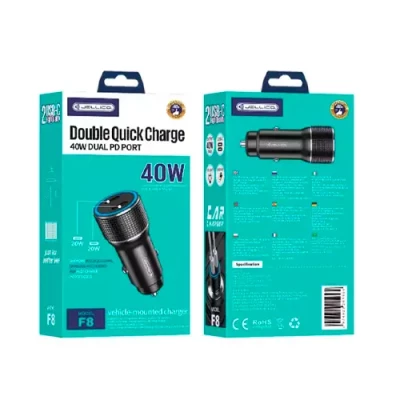 Auto lādētājs 2 x USB Type-C, 12-24V, 3A