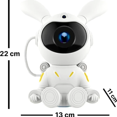 Projector bunny - astronaut with remote control - projection of the starry sky, galaxy, space