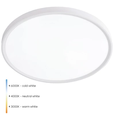LED Ūdensizturīgs gaismeklis 50W, 3CCT, 6000Lm, IP44, Ø 600 x 27 mm