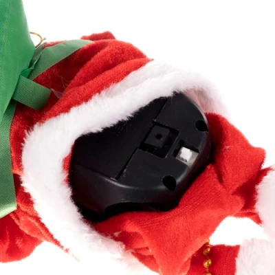 Ziemassvētku rotājums - Ziemassvētku vecītis uz virves ar melodiju, 3xAAA, 100cm