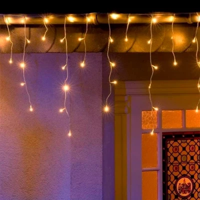 Christmas garland - icicles for facades and indoors, warm white, 15x0.7m, 38.2W, IP44, 636 LED