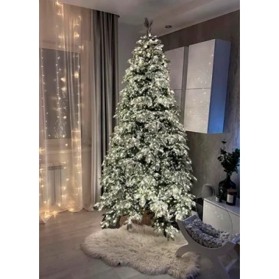 LED Ziemassvētku diožu virtene 200m uz vara stieples RASA ar pulti, 2000LED, balta, IP44