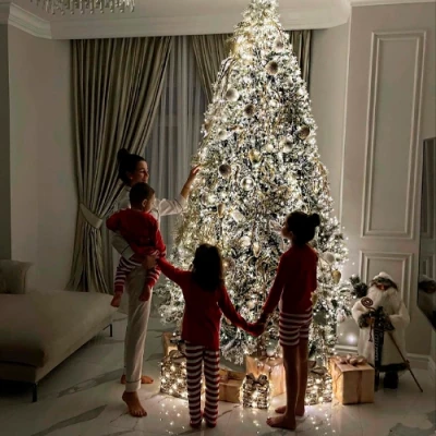 LED Ziemassvētku diožu virtene 200m uz vara stieples RASA ar pulti, 2000LED, balta, IP44