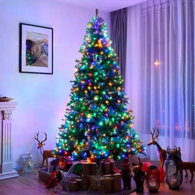 LED Ziemassvētku diožu virtene 200m uz vara stieples RASA ar pulti, 2000LED, daudzkrāsaina, IP44