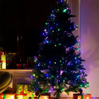 Ziemassvētku iekštelpu un ārtelpu virtene vara stieple ar pulti 30m, daudzkrāsaina, USB, 300LED, IP44