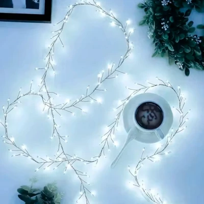 LED Рождественская диодная гирлянда 50м на леске Firecracker Lights, 1500LED, белый, IP44