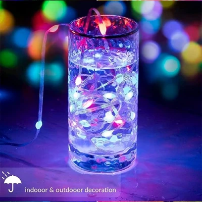 LED Ziemassvētku virtene ar pulti un SMART vadību, 10m, daudzkrāsaina, USB 5V, IP44, 100LED