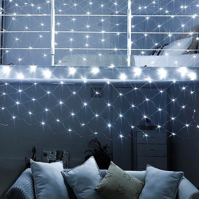 Ziemassvētku virtene - tīkls 58W, balts, 1.5x1.5m, IP44, 96LEDs
