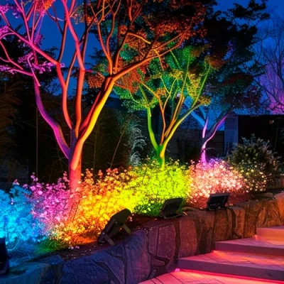 LED Mitrumizturīgs āra prožektors ar pulti 20W, 1900Lm, RGB, IP65