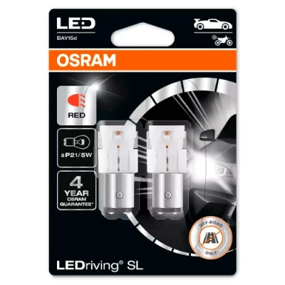 LED spuldzes P21/5W sarkanas, 1W, 12V, LEDriving SL sērija