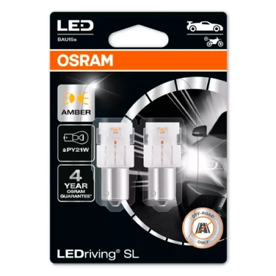 LED spuldzes PY21W amber, 1W, 12V, LEDriving SL sērija