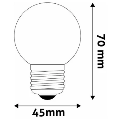 LED Dekoratīvā spuldze E27, G45, 1W, 30Lm, 200°, sarkana