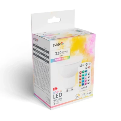 LED Daudzkrāsaina spuldze ar pulti GU10, 2.9W, RGB+2700K, 230Lm, 120°