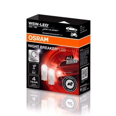LED spuldzes W5W, 1W, 12V, 5700K, NIGHT BREAKER LED sērija