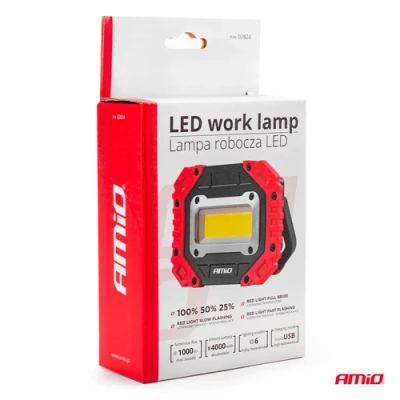 LED Darba lukturis WT14, 1000Lm, 6500K + sarkans, 4000mAh