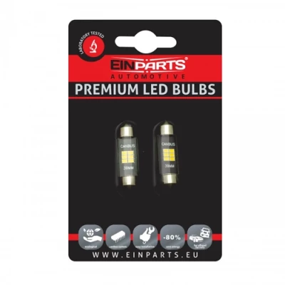 LED spuldzes C10W, 5000K, 9-16V