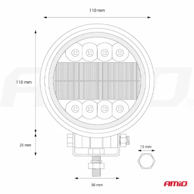 Papildu auto darba gaismas lukturis AWL14, 9-36V, 3600Lm, 6000-6500K, IP67