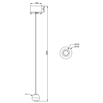 Piekaramā lampa ORBIT, 8W, 960lm, 2300+3000+4000K