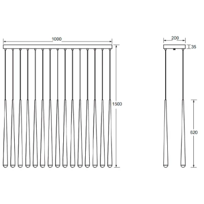 Piekaramā lampa CALA, 15x3.8W, 15x.450lm, 2300+3000+4000K