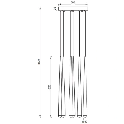 Piekaramā lampa CALA, 10x3.8W, 10x450lm, 2300+3000+4000K