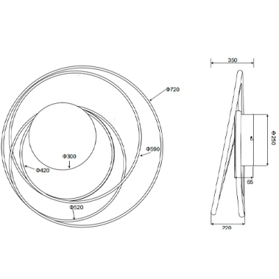 Griestu lampa NALA, 57W, 6800Lm, 2300+3000+4000K