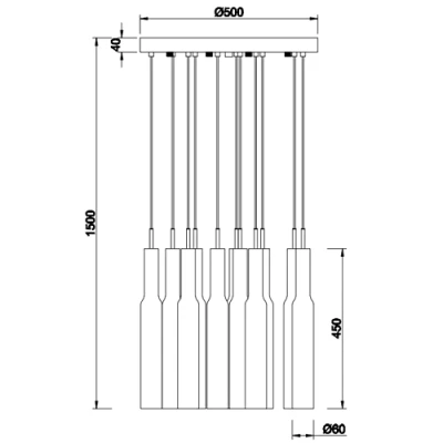 Piekaramā lampa LUCENT, 11x2.8W, 11x280lm, 2300+3000+4000K