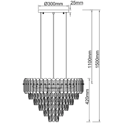 Pendant light MALIZIA, excl. 12xE14, max 40W