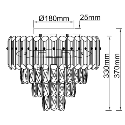 Griestu lampa MALIZIA, excl. 7xE14, max 40W
