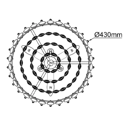 Griestu lampa MALIZIA, excl. 7xE14, max 40W