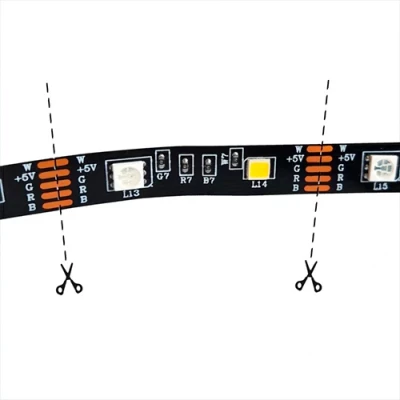 LED Lente ar pulti televizora apgaismojumam, 8W, RGBW, 5V USB, 2x 1m, IP20