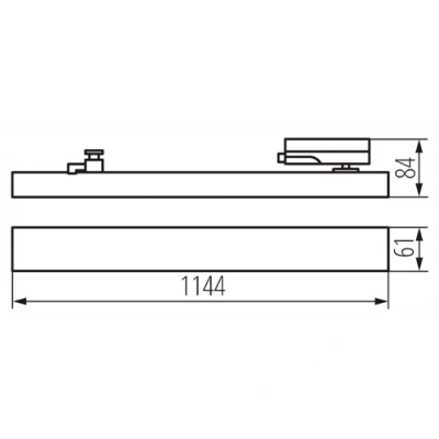 LED Sliežu gaismeklis, 3 fāzes, 38W, 3000, 3500, 4000K, 90°
