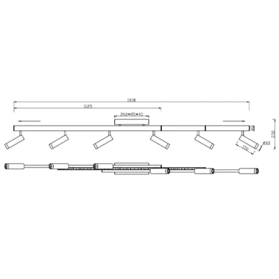 LED Griestu lampa ar pulti ZENO, 6x5.5W, 1x18W, 2700-6500K, 6x650Lm, 1x2200Lm