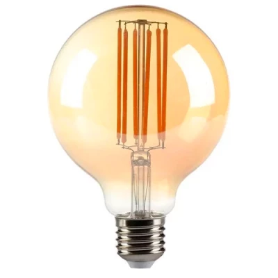 LED Filament bulb E27, G95, 10W, 1200lm, 3000K, 360°, amber