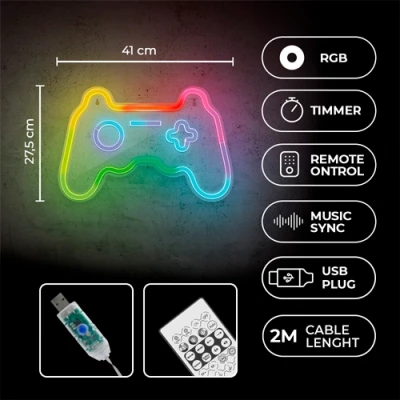 LED Neona gaismas izkārtne - GAMEPAD