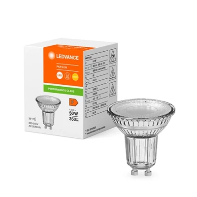 LED spuldze GU10 4,3W, 3000K, 350lm, 36°