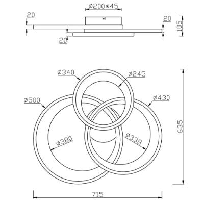 Ceiling lamp GRANADA, 36W, 4300lm, 3000K