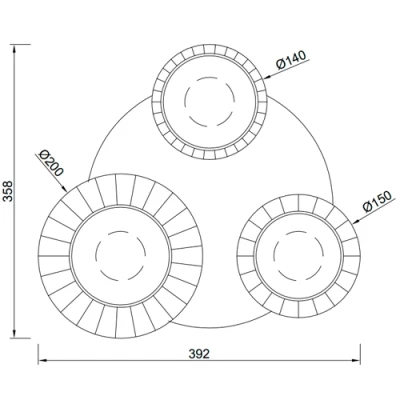 Griestu gaismeklis DIVA, excl. 3xE27, max 10W, IP20