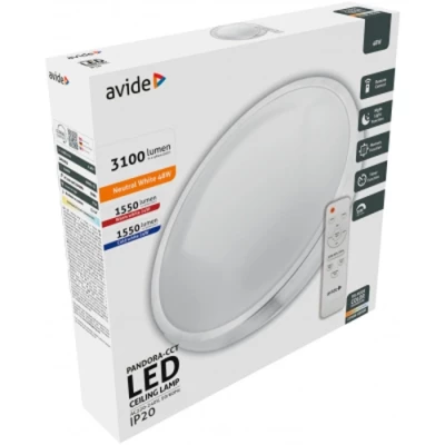 LED Ceiling light with remote control Oyster Pandora, 48W, CCT, 3100Lm, IP20