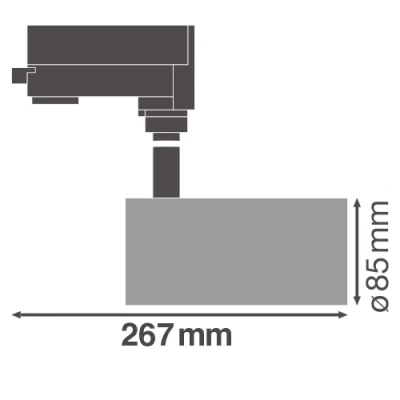 LED Sliežu gaismeklis, 3F, 35W, 4000K, 2800Lm, 24°, IP20