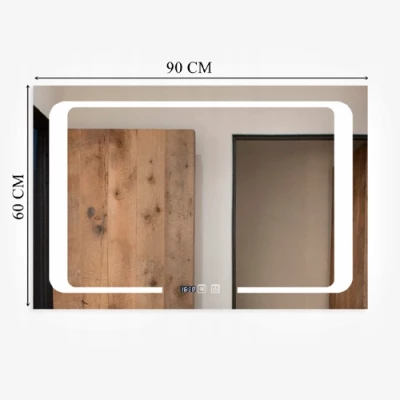 Spogulis ar LED apgaismojumu, 90x60 cm, 13.5W, Silti - neitrāli - auksti balts, IP44