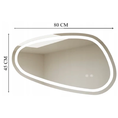 Spogulis ar LED apgaismojumu, 80x45 cm, 8.5W, Silti - neitrāli - auksti balts, IP44