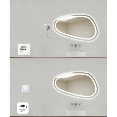 Spogulis ar LED apgaismojumu, 80x45 cm, 8.5W, Silti - neitrāli - auksti balts, IP44