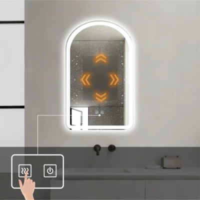 Spogulis ar LED apgaismojumu, 50x80 cm, 10W, Silti - neitrāli - auksti balts, IP44